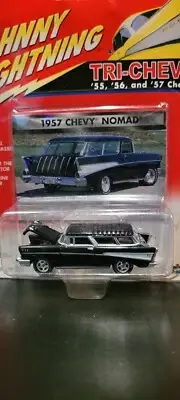 Johnny Lightning Tri-Chevy Black 1957 Chevy Nomad 1:64 Unopened