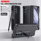 For Samsung Z Fold 6 5 4 3 PC Case Stylus+Pen Slot Screen Protector Hinge Cover