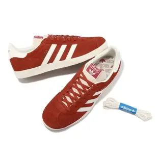 adidas 休閒鞋 Gazelle 男鞋 女鞋 鮮紅 奶油白 經典 復古 三線 金標 麂皮 愛迪達 GY7339