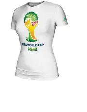 Adidas Women's Climalite Logo Fitted Shirt Medium M 2014 FIFA World Cup Brazil