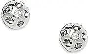 [JewelryWeb] 14k White Gold CZ Simulated Diamond Small Round Screw Back Earrings 7x7mm Stud Earring for Women