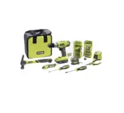 Ryobi 18V ONE+ HOME ESSENTIALS Cordless Drill Driver PLUS Tools & Bag Combo Kit