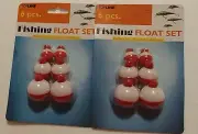 (2) pack of 6pcs Fishing Bobber Floats set. Perfect for all water. NEW. Topline.