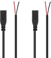 tunghey 2Pack USB C to 2 Pin Bare Wire Open End Cable, 5V/3A USB Type C Female Plug Pigtail Power Wire,for and USB C Equipment Installed or Replacement Repair DIY Cable (1m)