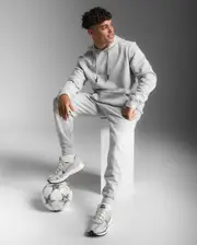 Aspire Pullover Hoodie, 2XU, L, Grey Marle/White, Male