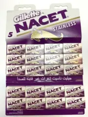 100 Double Edge Razor Blades Gilette NACET Stainless Russia Men's Razors.
