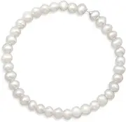 [JewelryWeb] 14 Centimeters White Freshwater Cultured Pearl Stretch bracelet Stretch-Bracelet for Women