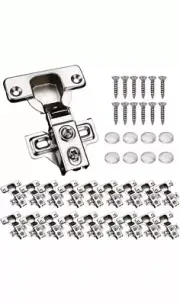 20 Pack Soft Close Cabinet Door Hinges for 1/2" Partial Overlay Cupboard