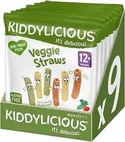 Kiddylicious Veggie Straws, 12g (Pack of 9) - New Tastier Recipe