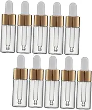 Healeved 10Pcs Clear Reusable Glass Dropper Bottles Leakproof Essential Oil Containers for Travel Aromatherapy and Laboratory Use Durable and Glass Design