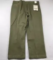 Dockers Pants Mens 44X30 Green Stonewashed Khaki Classic Pleated No Wrinkles NWT