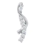14k White Gold Round Diamond Journey Love Pendant 1/4 Cttw