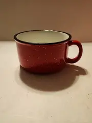 Hallmark Keepsake Red Glazed Stoneware Pattern Soup Cup New