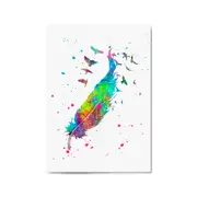 Feather Painting Colourful Bird Wall Art #3