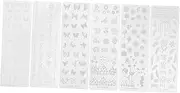 Baluue 6pcs Nail Transfer Printing Plate Nail Kits Nail Oil Postage Stamps Nail Gel French Tip Stencils for Nails Nail Decal Stencils Unique Nail Stamper Templates Nail Art Plates Metal