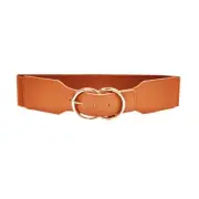 TIGERSTARS FASHIONABLE CAMEL DOUBLE OPEN CIRCLE BUCKET BELT