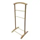 Homenetics Deluxe Hardwood Clothes Valet Stand - Natural Wood Color-