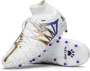 [KELME] Men's Soccer Cleats Professional High Top Breathable Training,Indoor/Outdoor Football Soccer Cleats Shoes FG/MG