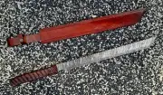 Beautiful Handmade 27 inches Damascus steel Hunting Machete with sheath