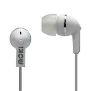 Moki Dots Headphones Noise Isolation Buds 3.5mm Earphones for iPhone/Android WHT