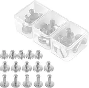 NEEWER 15PCS 1/4" Screws with Storage Cases, 3 Sizes Stainless Steel 1/4"-20 Slotted Camera Screw Kit Tripod Screw Quick Release Mounting Replacement Screw, Built for Extended Use, UA026
