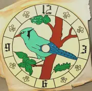 VINTAGE 1985 Ramar IND Plastic Clock Face Blue Jay Bird 6" Diameter