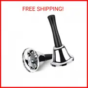 2 Pack Hand Bell, Silver Steel Bell, Ringing Bell w/ Handle, Dinner Bells for In
