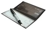 RFID Blocking Genuine Leather Standard Plain Checkbook Cover Long Wallet Men Wom