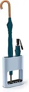 DricRoda Small Space Saving Umbrella Rack with Drip Tray for Decor, Home Office, Entryway - Blue, Holds 4 Umbrellas