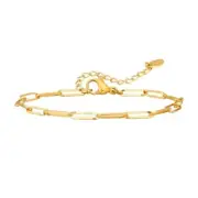 ZARD Paperclip Link Chain Ankle Bracelet In 14K Gold Plating