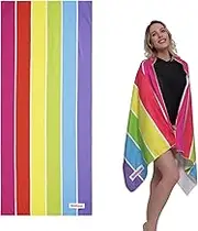 Beach Towel Rainbow Beach Towel Microfiber 80 X160cm Large Beach Blanket Quick Dry Soft Lightweight Large Travel Towel for Beach, Pool, Swim, Camping Style 1
