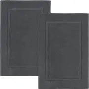 Cotton Banded Bath Mats 53 x 86 cm, Highly Absorbent and Machine Washable Shower Bathroom Floor Towel (Set of 2)