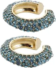 [BESPORTBLE] 2pcs Rhinestone Clip Earring Cuffs Chunky Dangle Earrings for Women C-shaped Ear Cuffs Statement Non-pierced Jewelry