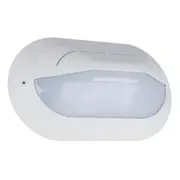 Outdoor Bunker Style Wall Light Large Oval Eyelid in White