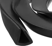 uxcell U Channel Edge Trim, 3.3ft Length Rubber Guard Seal Strip Edge Protector Flat Type Fit for 11.5-12mm Edge, (5/8" W x 35/64" H) Black