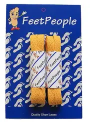 FeetPeople Flat Laces, 2 Pair Pack, 27 - 72 inches, GOLD