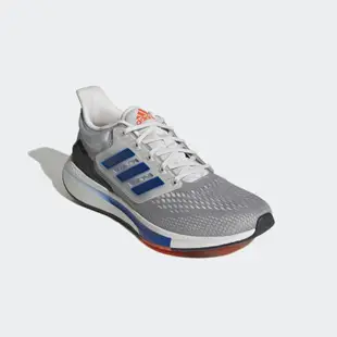adidas 男子跑鞋 EQ21 慢跑 運動 網布鞋面 緩震 - 灰藍 - GY2195