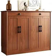 Shoe Cabinet Vintage Chinese Wooden Shoe Cabinet Corridor Entrance Double Door Large Capacity Storage Shoe Cabinet Home Use Shoe Rack