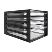 J.Burrows Desktop File Storage Organiser 4 Drawer Black