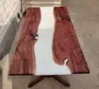 Personalized White Epoxy Table, Resin Bar Table, Epoxy Restaurant Table Top Deco