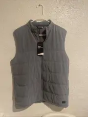 Travis Mathew Vest Mens Large Gray Full Zip Lightweight Knit Windbreaker Golf