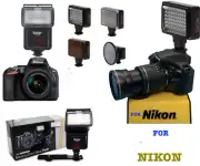 SPEEDLIGHT CAMERA FLASH + 51 LIGHT LED FOR NIKON D3400 D3500 D5600 D7100 D7500
