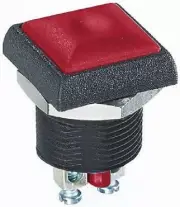 Apem PUSH BUTTON SWITCH 2A 250V AC Momentary SPST Screw Terminal, Square RED
