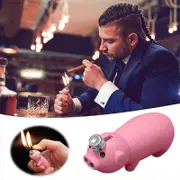 New Strange Cute Pig Lighter Inflatable Double Bright Pig Lighter Cute Personality Peculiar Lighter A