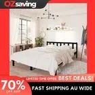wooden bed frame black solid pine 153x203 cm sturdy durable 0091