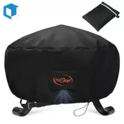 32" Round Fire Pit Cover Heavy Duty Waterproof Patio Outdoor Fireplace Protector