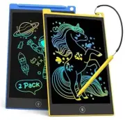 2 Pack LCD Writing Tablet, 10 Inch Colorful Doodle Board Drawing Bule Yellow