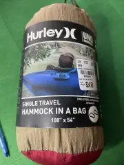 HURLEY UNO SINGLE TRAVEL LIGHTWEIGHT COMPACT BLUE HAMMOCK IN BAG 108"X54" NEW