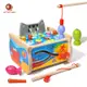 【小獅子】魚缸小貓釣魚 兒童木製磁性釣魚玩具 魚缸釣魚玩具 釣魚遊戲 木製玩具 寶寶拼插 早教益智玩具 親子互動遊戲