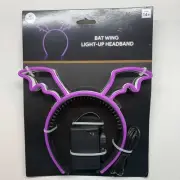 Halloween Bat Wing Headband Purple Lights up Costume Glow Dress up